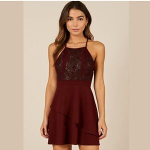 Speechless Burgundy  Mini Dress female size 15